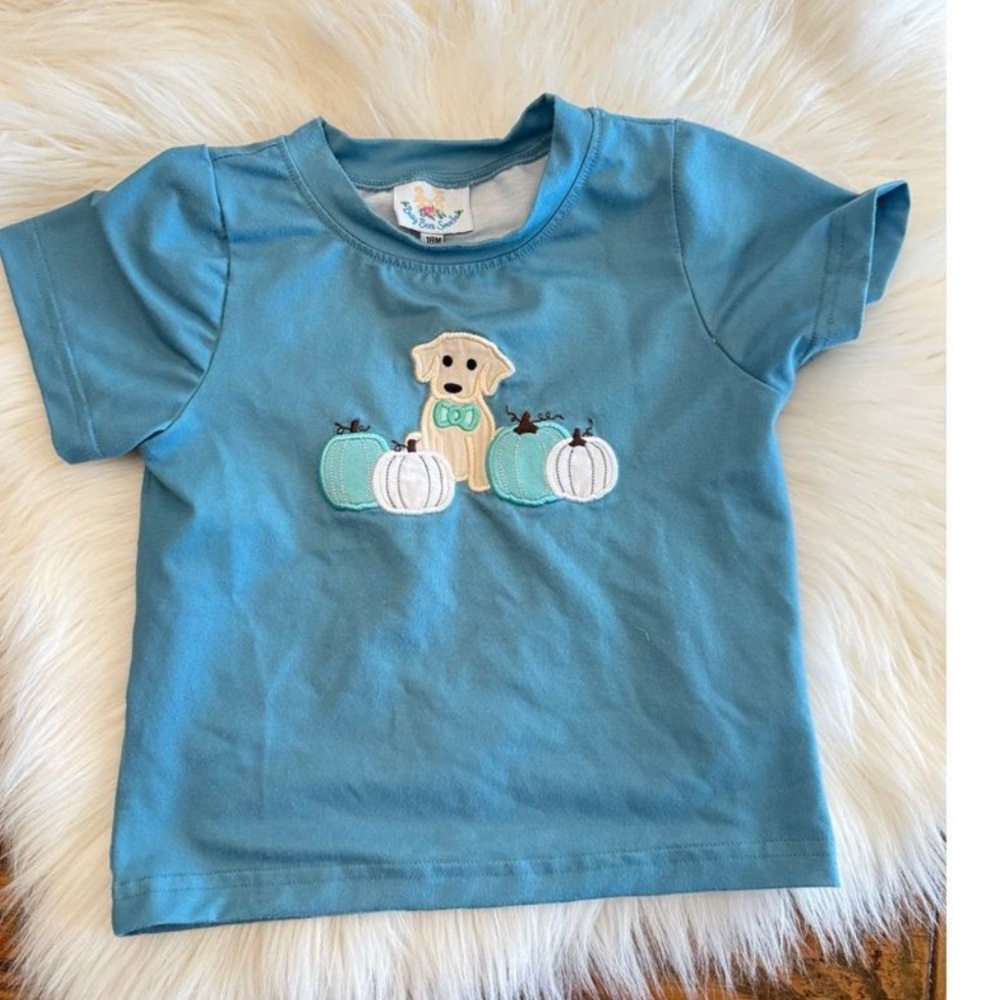 Busy bee smocks dog with pumpkin appliquéd too size 18m